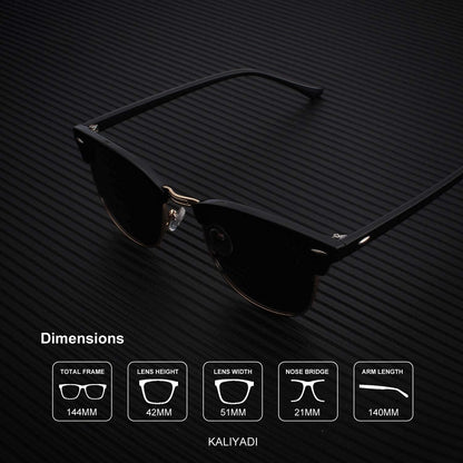 KALIYADI Gafas de sol polarizadas para hombre y mujer, unisex, montura sin montura retro, gafas de sol para conducción, bloqueo UV
