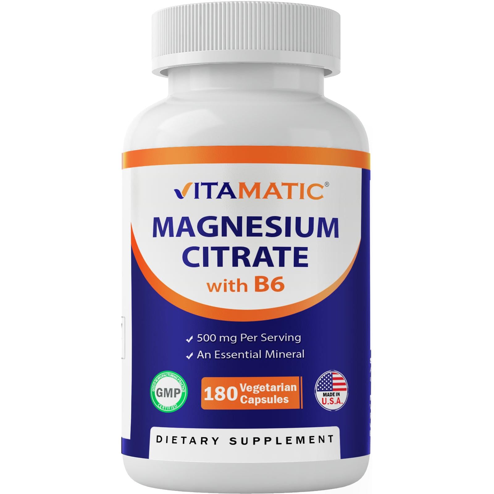 Vitamatic Magnesio Citrato 500 mg – 180 Cápsulas Vegetarianas