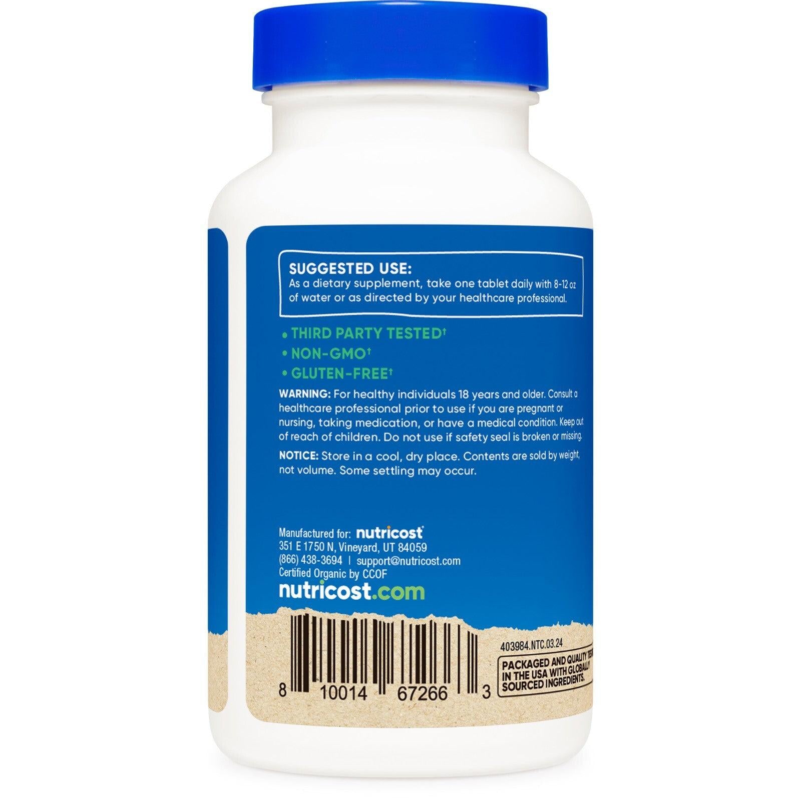 Nutricost Espirulina Orgánica 500 mg | 240 Tabletas