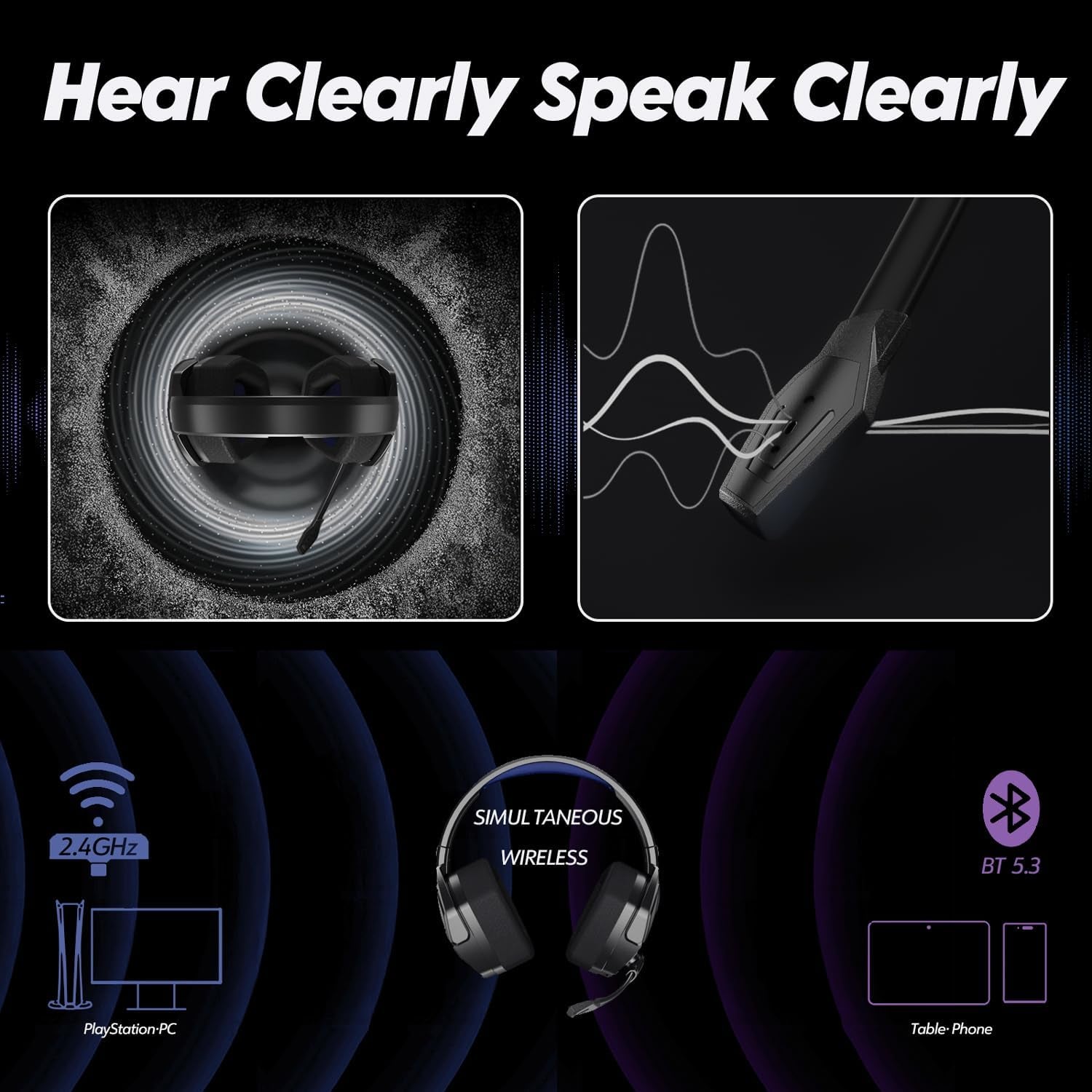 NUBWO G06 – Auriculares Gamer Inalámbricos Dual con Micrófono, Batería de Larga Duración y Sonido Preciso