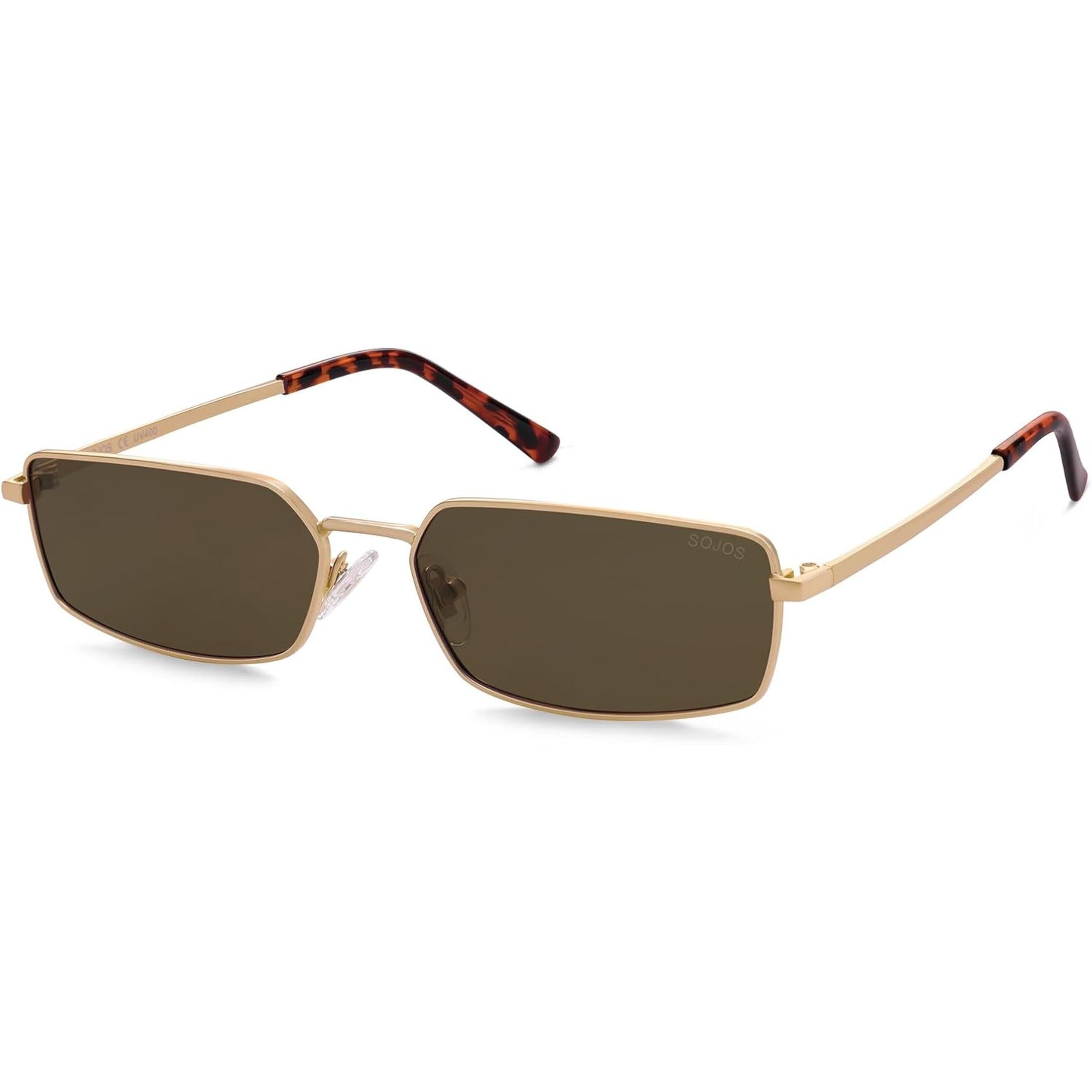 Rectangle Polarized Sunglasses for Women Men Flat Lenses UV400 Protection Vintage Shades