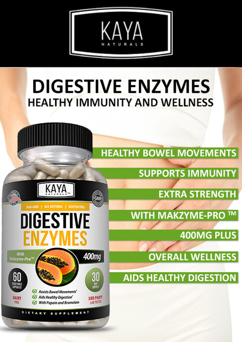 Enzimas Digestivas Kaya Naturals con Prebióticos y Probióticos