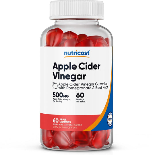 Nutricost Vinagre de Sidra de Manzana 500 mg | 60 Gomitas Sabor Manzana