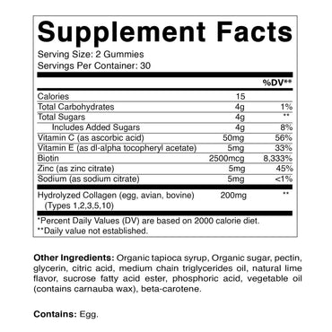 Vitamatic Gomitas de Colágeno Hidrolizado con Vitamina C, Zinc y Biotina – 60 Unidades