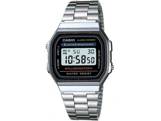 Casio Vintage A168WA-1 – Reloj Retro con Luz Electroluminiscente, Cronómetro y Alarma Diaria