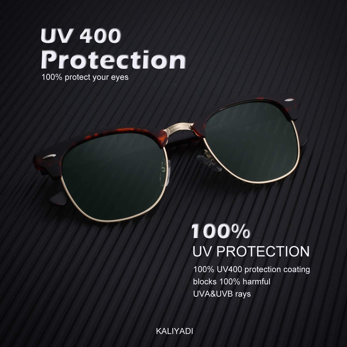 KALIYADI Gafas de sol polarizadas para hombre y mujer, unisex, montura sin montura retro, gafas de sol para conducción, bloqueo UV