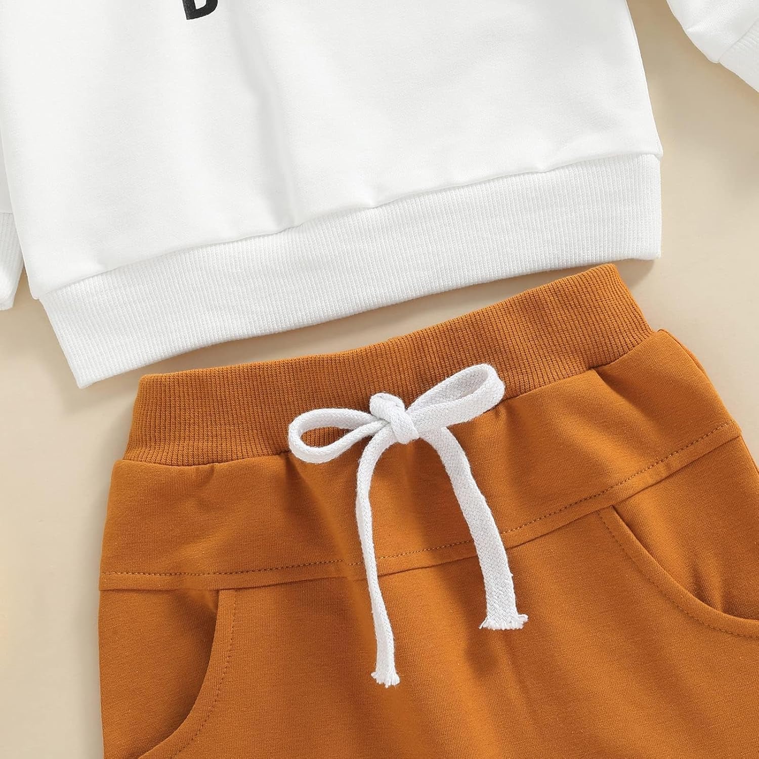 Murnouche Conjunto de 2 piezas de ropa para bebé y niño, sudadera con cuello redondo con letras y pantalones casuales de otoño e invierno