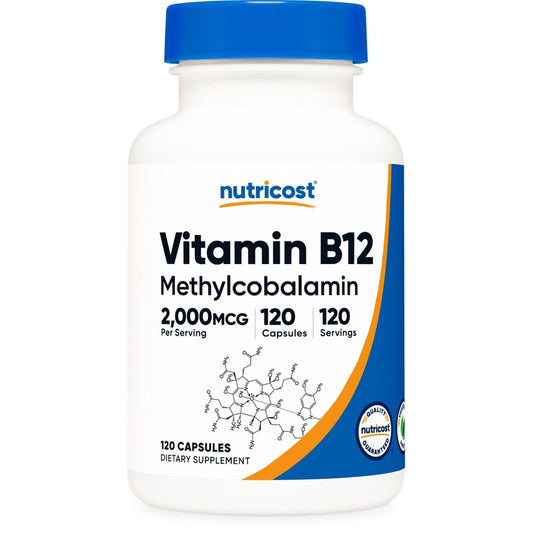 Nutricost Vitamina B12 (Metilcobalamina) 2000 mcg | 120 Cápsulas Vegetarianas