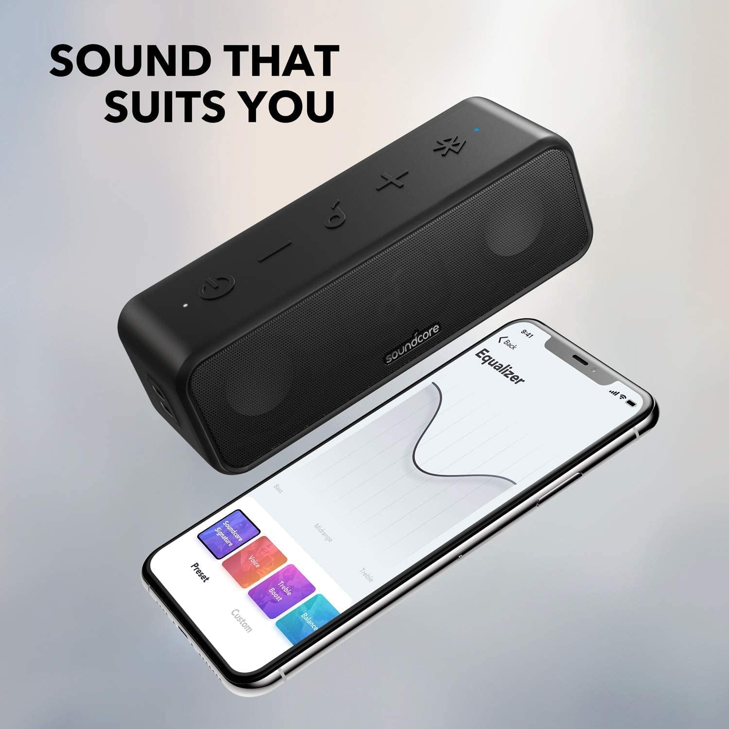 Soundcore 3 – Bocina Bluetooth Portátil (16 W), IPX7, 24 h de Batería, Drivers de Titanio, BassUp™, PartyCast, Ecualizador en App – Para casa, ducha, exterior y playa