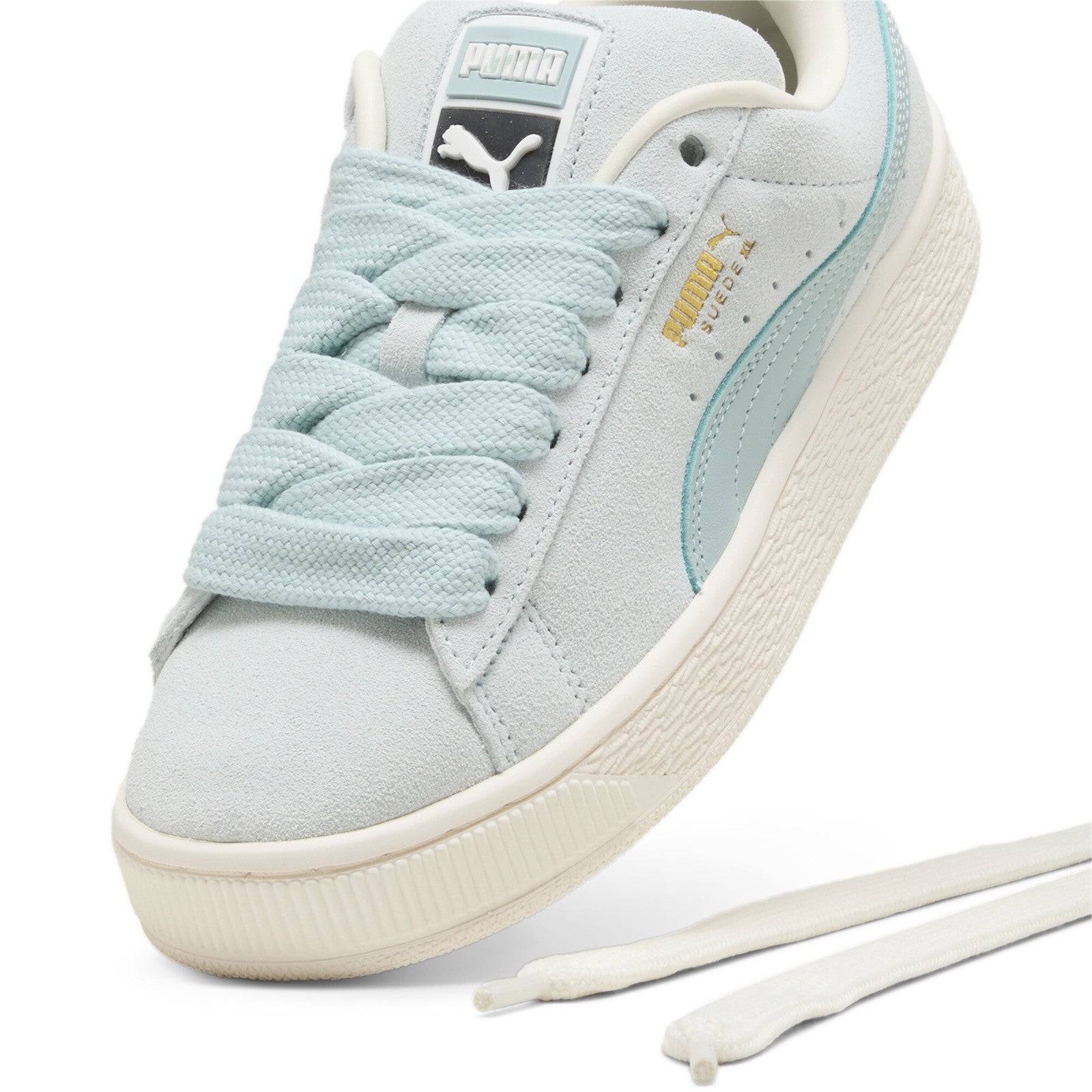 Puma Suede Xl 39764810 Womens Blue Suede Lace up Lifestyle Sneakers Shoes