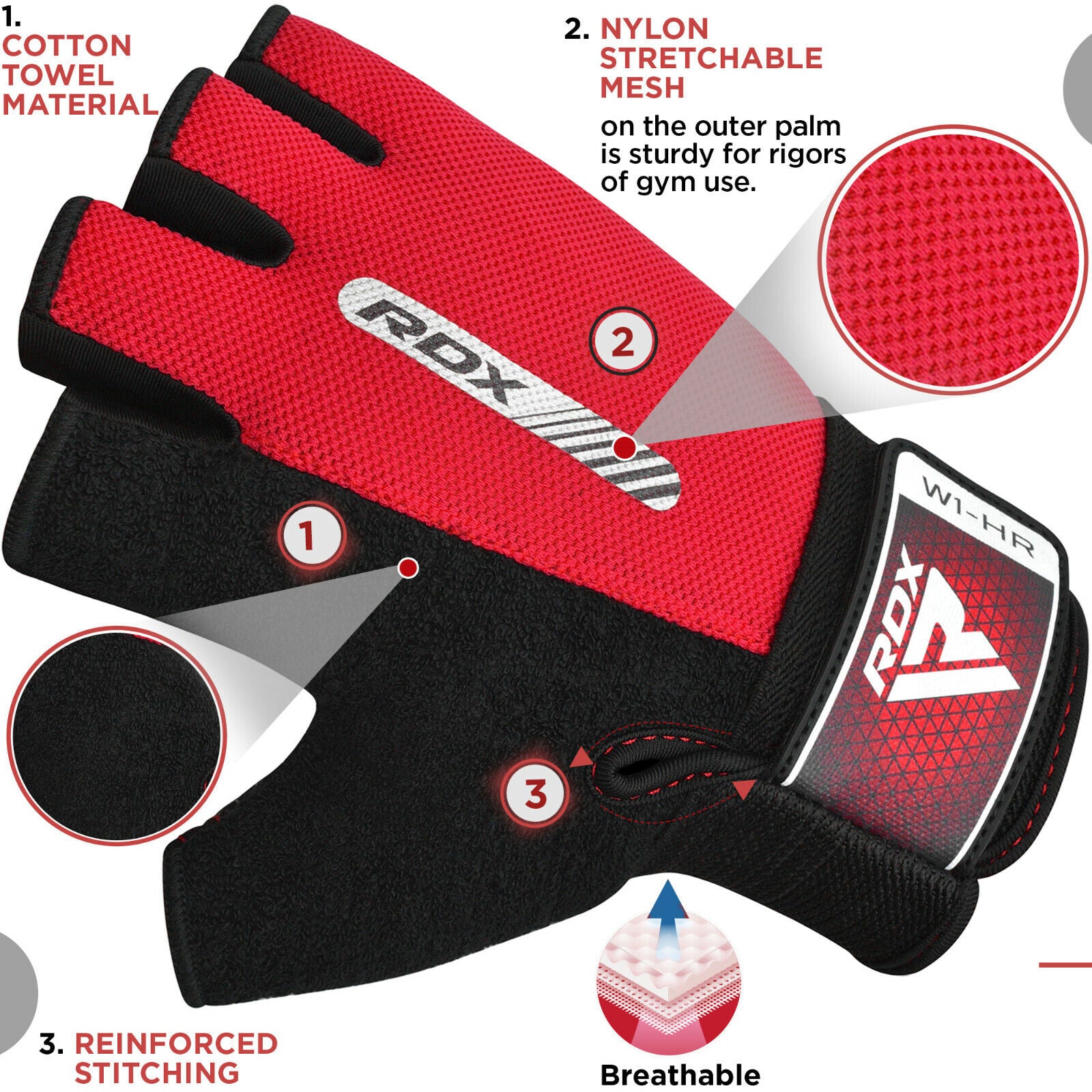 RDXGuantes de Levantamiento de Pesas RDX - Weight Lifting