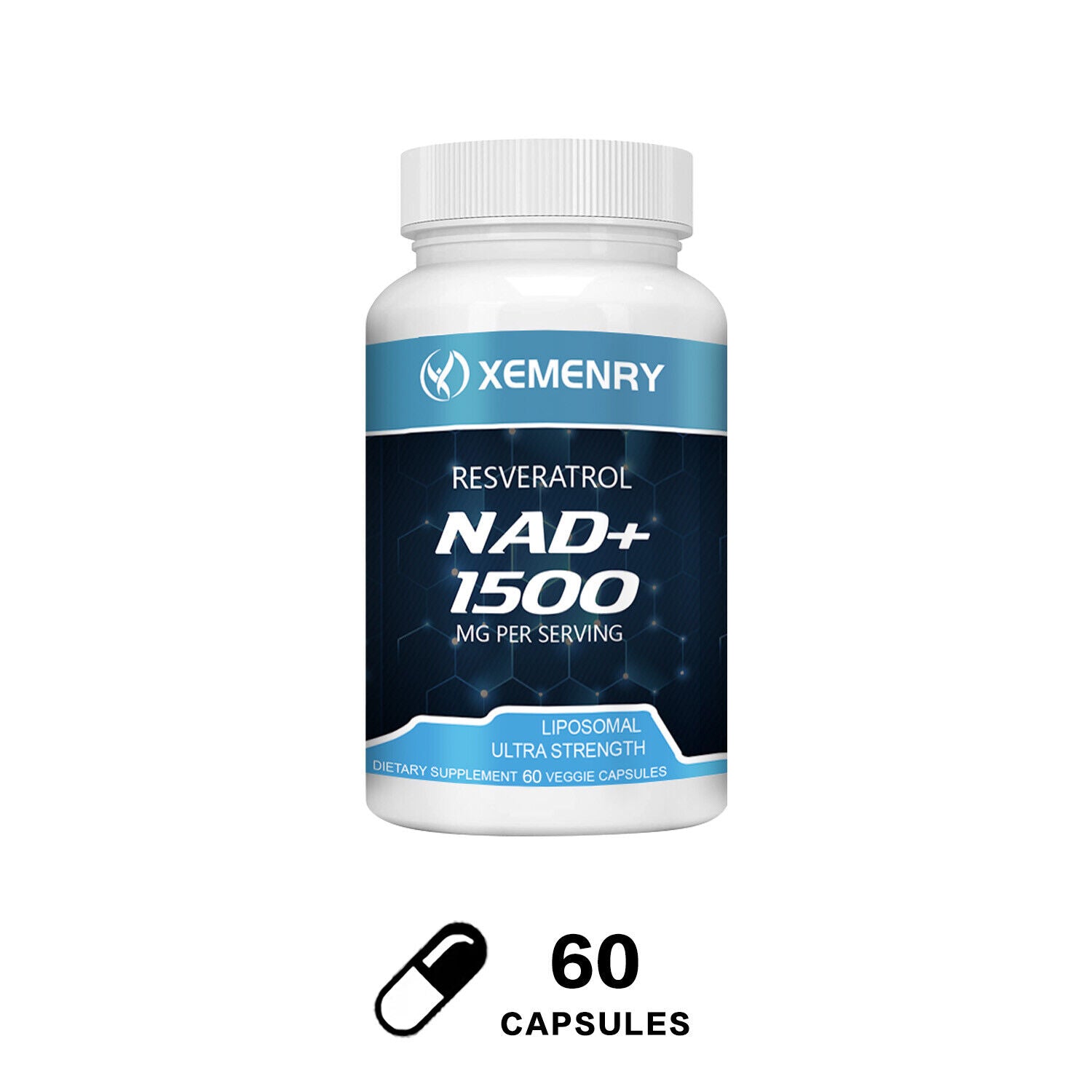 NAD+ 1500mg con Resveratrol Xemenry| Suplemento Antioxidante 