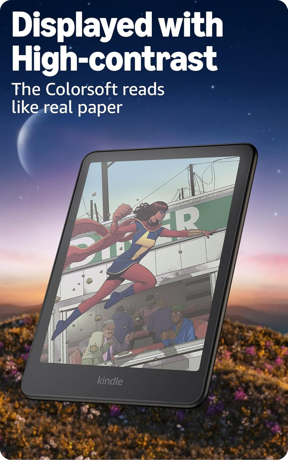 Amazon Kindle Colorsoft Signature Edition 32GB (Newest Model) – with Color Display, Auto-Adjusting Front Light, Wireless Charging, and Long Battery Life - Metallic Black