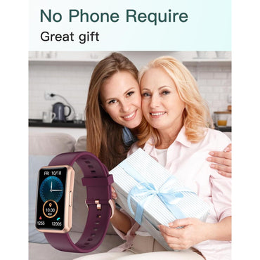 Fitness Tracker No Bluetooth No APP No Phone Needed, Fitness Watch for Men Women Parents IP68 Waterproof with Full Touch Screen Steps Calories Counter Sleep Tracker Alarm Clocks (Purple)