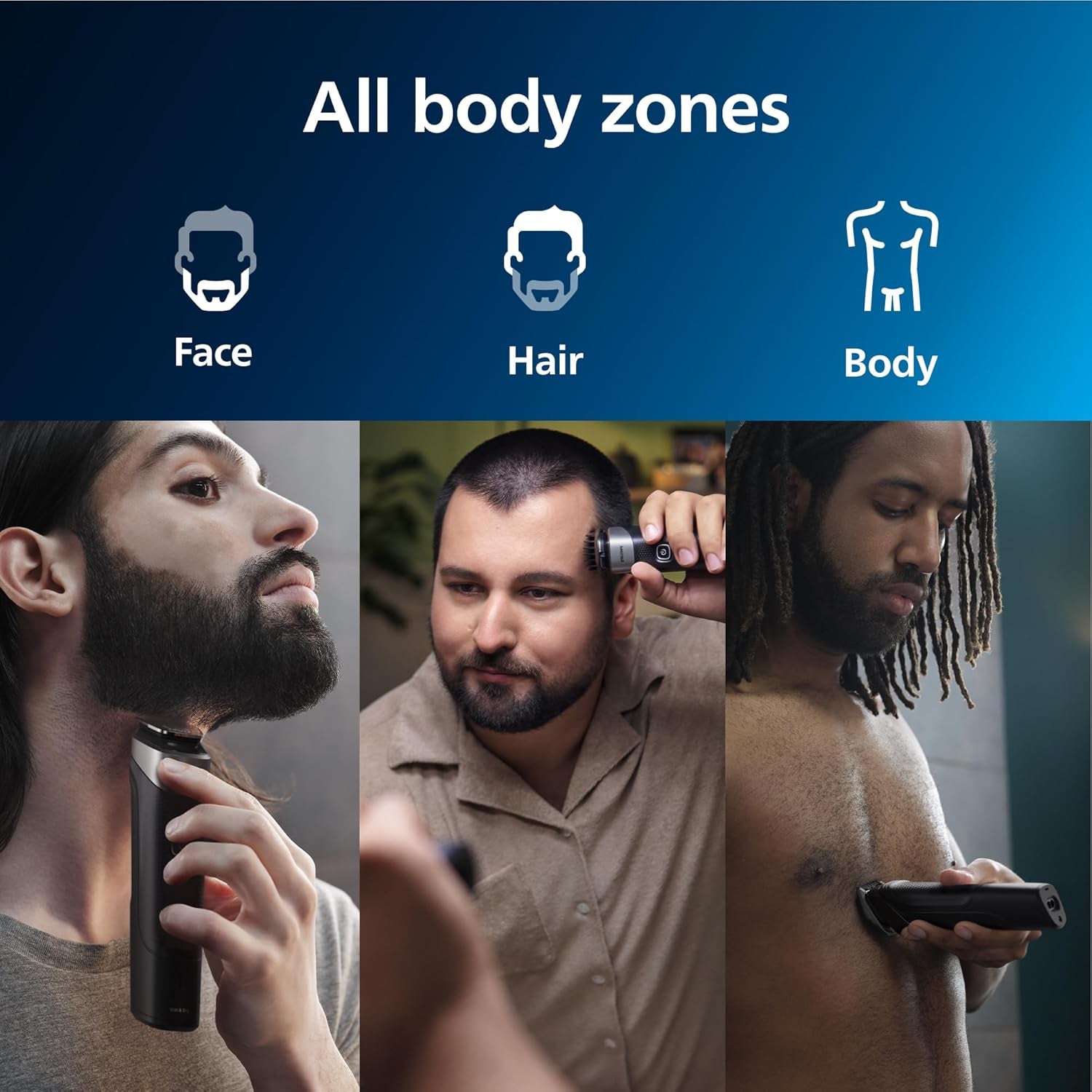 Philips Multigroom Series 5000 (MG5970/49) | 18 en 1 para Barba, Cabello, Cuerpo, Nariz y Oídos – Cuchillas de Titanio | Sin Aceite | Estuche de viaje