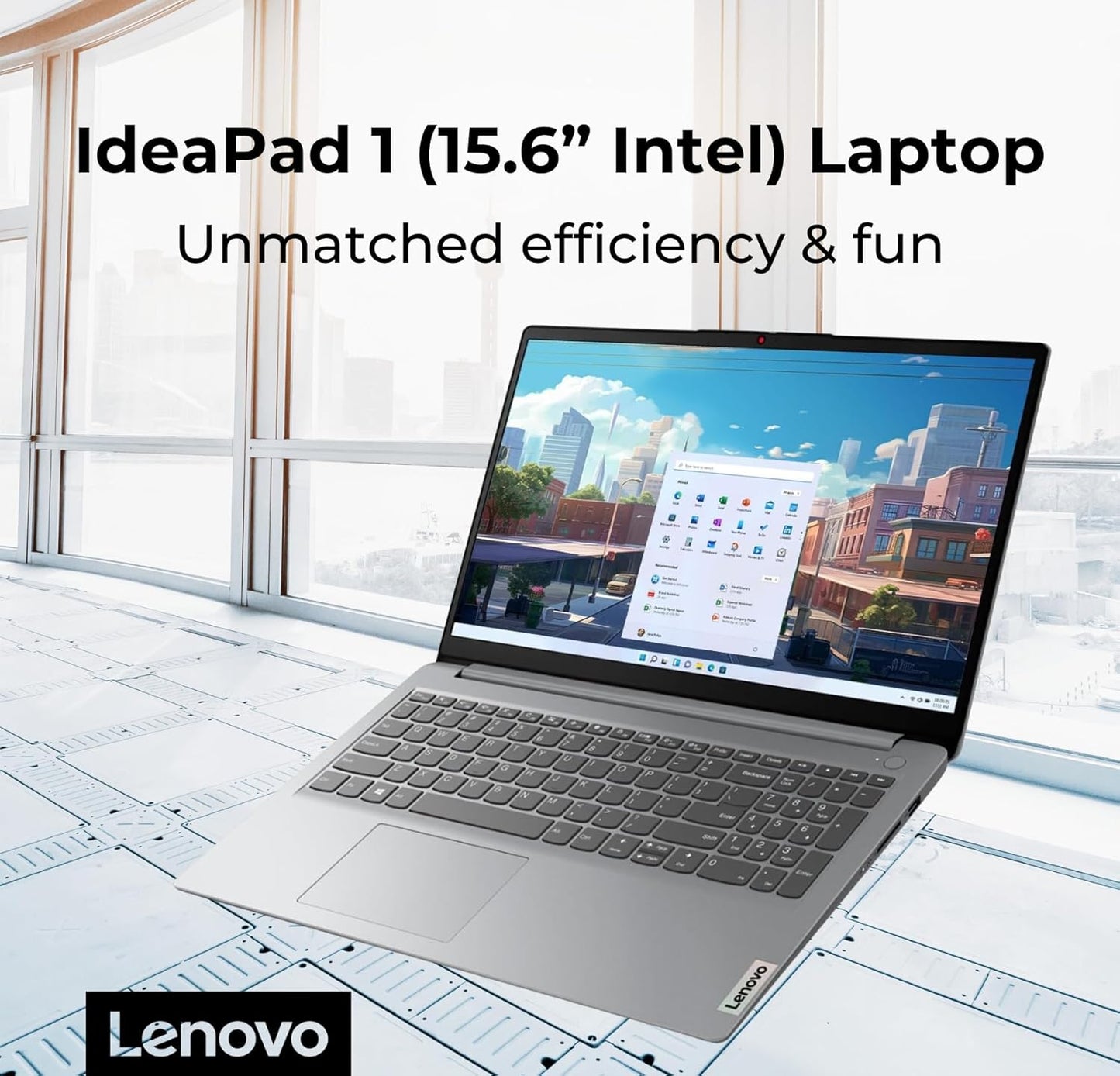 Lenovo Ideapad 1 Student Laptop 15.6” FHD – Intel Celeron N4500, 12GB RAM, 512GB SSD + 128GB eMMC, Wi-Fi 6, Windows 11 Home, 1 Año Office 365 – Grey