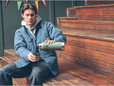 Classic Legendary Vacuum Bottle 1.0 Qt | Wide Mouth with Leakproof Cup Lid | Keep Drinks Hot or Cold | Packable for Travel | Insulated Stainless Steel Thermos | Bpa-Free | Hammertone Green