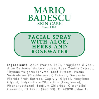 Bruma Facial con Aloe, Hierbas & Agua de Rosas | Hidrata, Reaviva el Brillo y Ayuda a Clarificar | Acabado “Dewy” | Apta para Todo Tipo de Piel