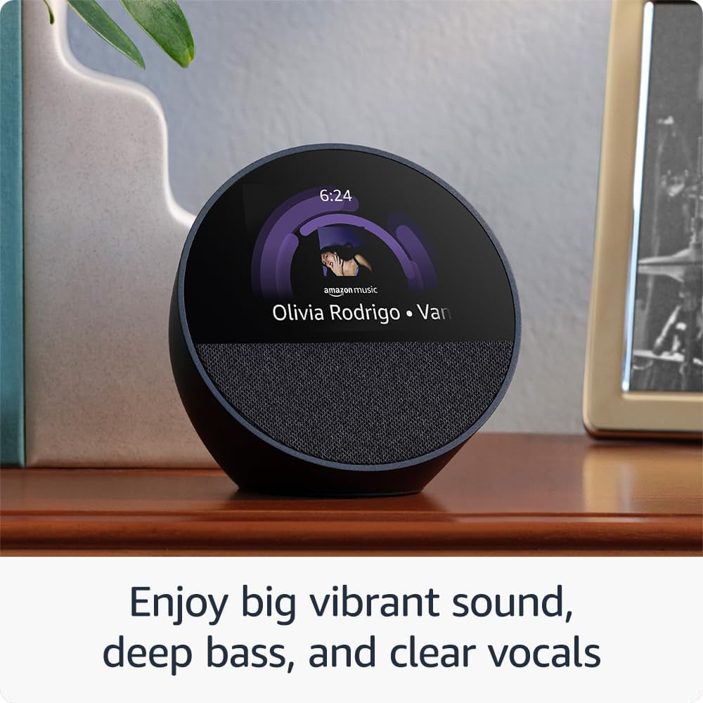 Echo Spot (Último modelo) – Reloj despertador inteligente con Alexa y gran sonido – Color Ocean Blue