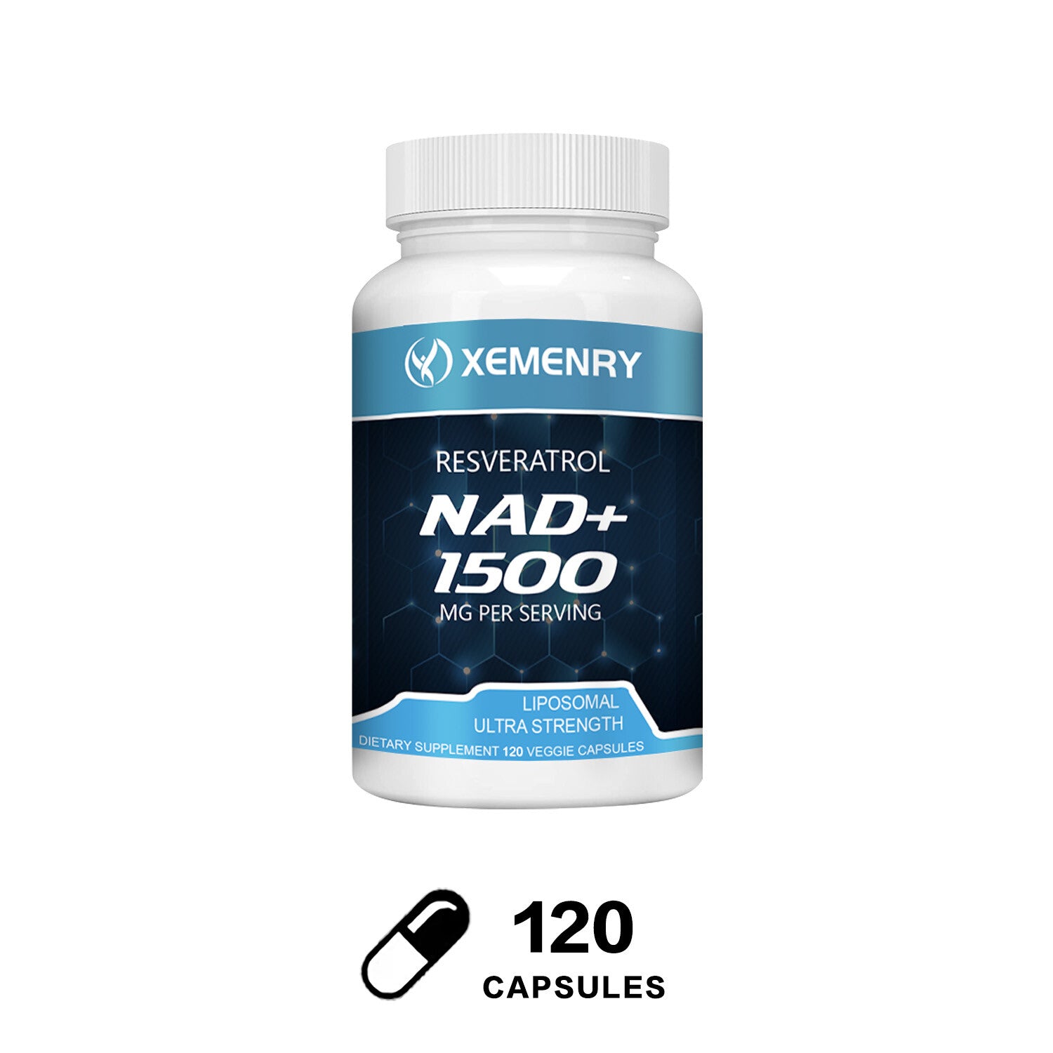 NAD+ 1500mg con Resveratrol Xemenry| Suplemento Antioxidante 