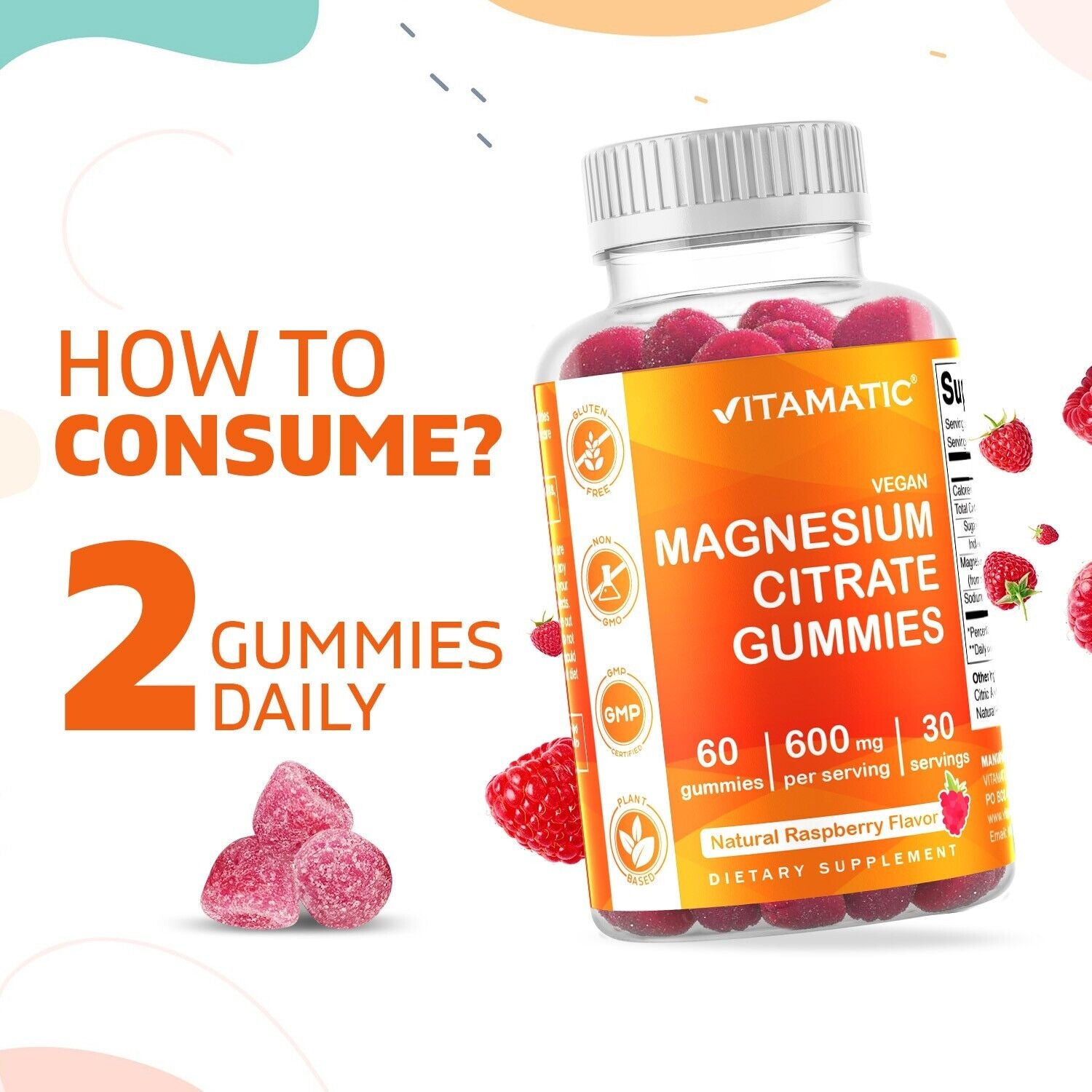 Pack x2 Vitamatic Magnesio Citrato en Gomitas Veganas – 600 mg por Porción