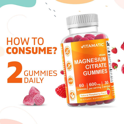 Pack x2 Vitamatic Magnesio Citrato en Gomitas Veganas – 600 mg por Porción