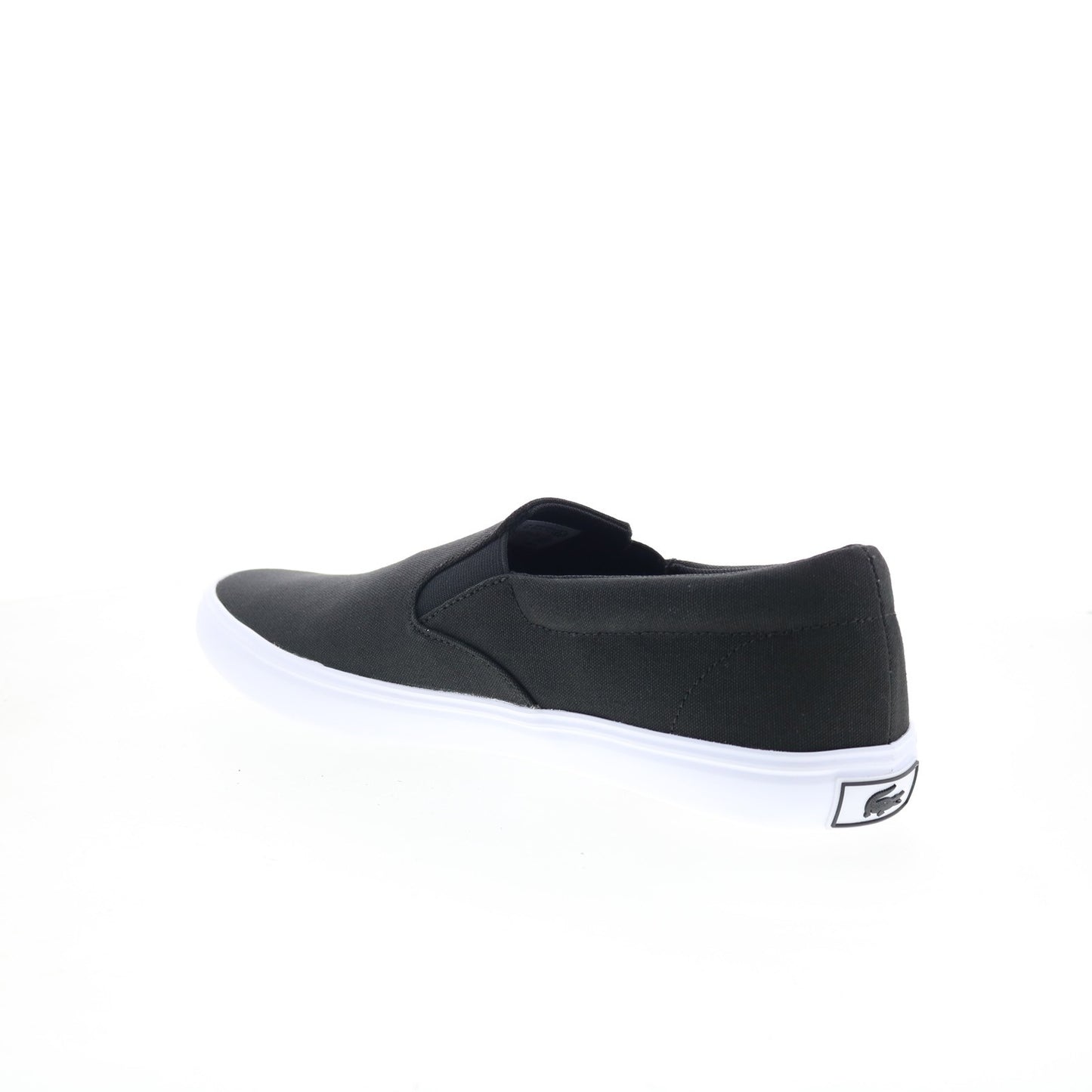 Zapatillas Lacoste Slip-On Base 224 1 CMA para Hombre, Lona Negra con Detalles Blancos, Lifestyle Originales