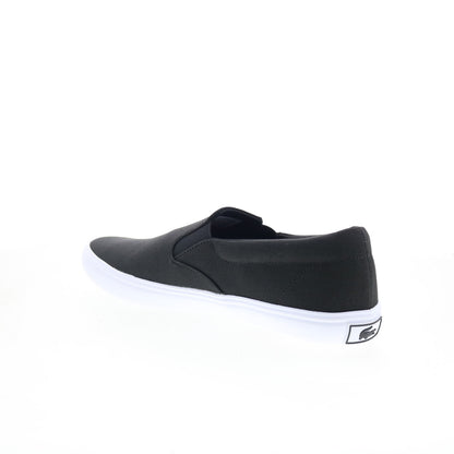Zapatillas Lacoste Slip-On Base 224 1 CMA para Hombre, Lona Negra con Detalles Blancos, Lifestyle Originales