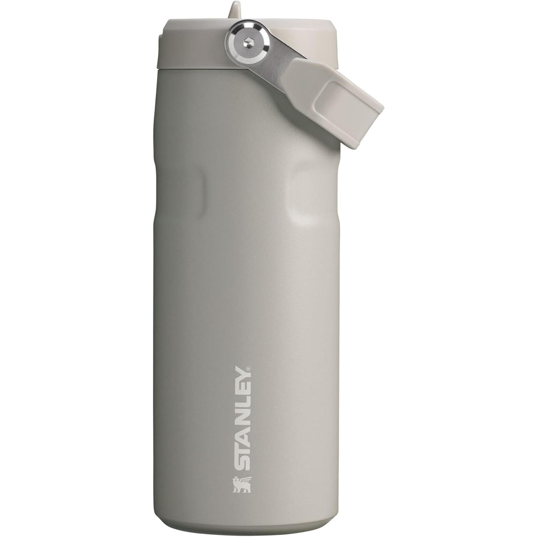 Iceflow Flip Straw 2.0 Water Bottle 16 OZ | Built-In Straw with Larger Opening | Lightweight & Leak-Resistant | Insulated Stainless Steel | Bpa-Free | Ash