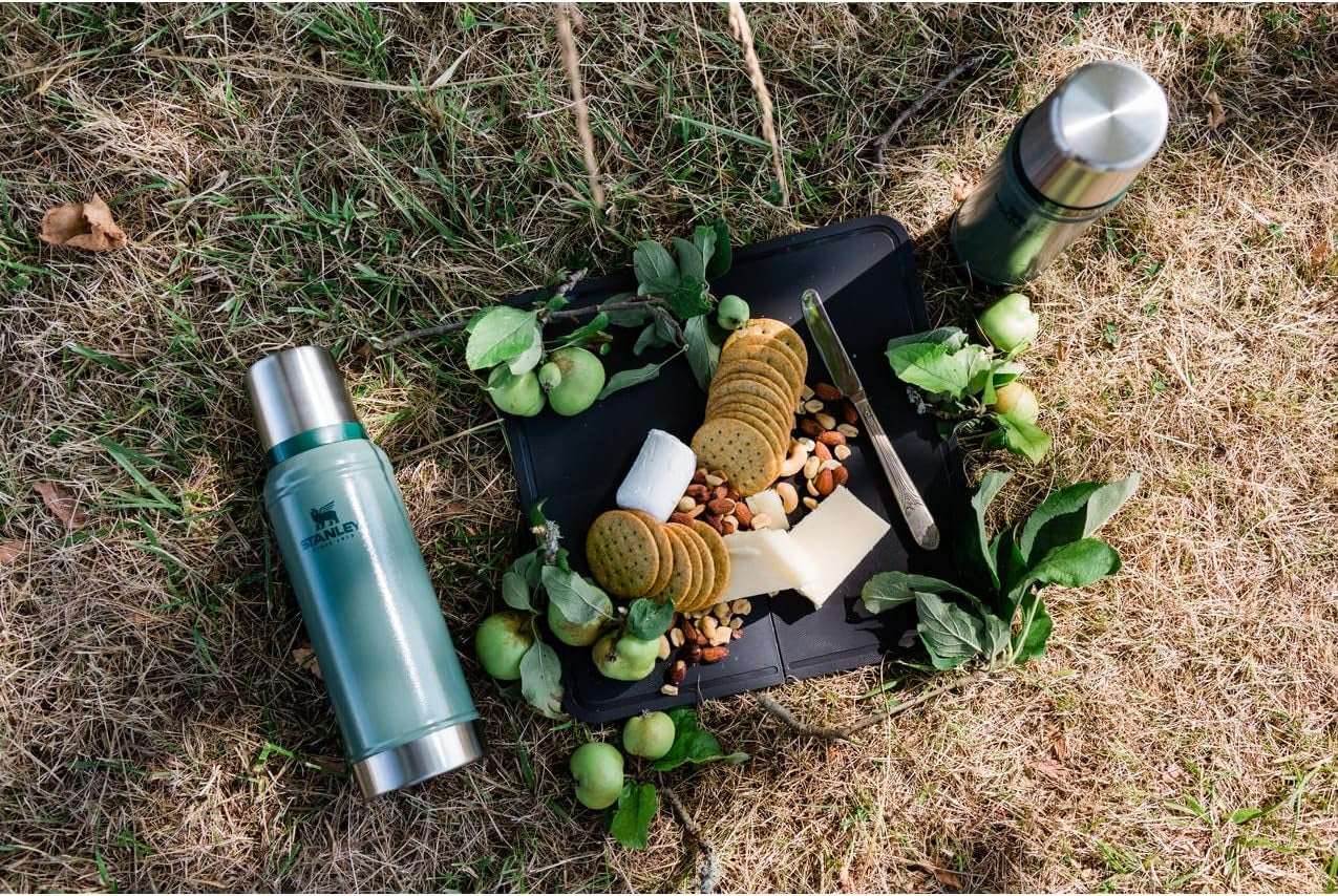 Classic Legendary Vacuum Bottle 1.0 Qt | Wide Mouth with Leakproof Cup Lid | Keep Drinks Hot or Cold | Packable for Travel | Insulated Stainless Steel Thermos | Bpa-Free | Hammertone Green