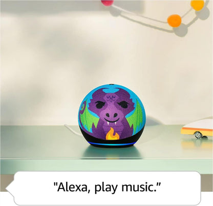 Echo Dot Kids with Alexa (Newest Model), Designed for Kids, with Parental Controls, Includes 1 Year of  Kids+, Owl