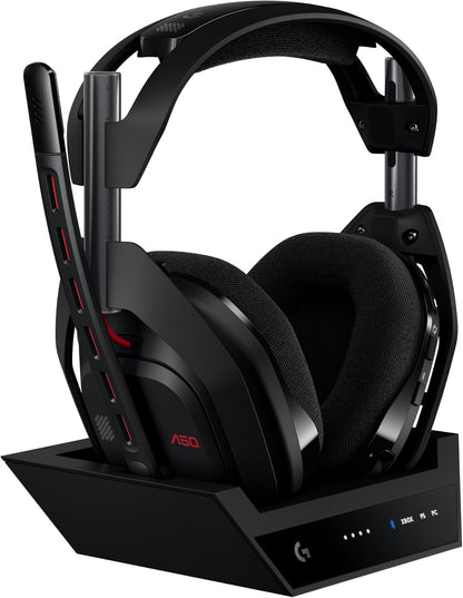 Astro A50 Omni-Platform Wireless Gaming Headset + Base Station for PS5, Xbox, PC: PLAYSYNC Audio Switcher, <16 Bit/48Khz (Console), <24 Bit/48 Khz (PC), 24Hr Battery, 2.4Ghz & BT - Black