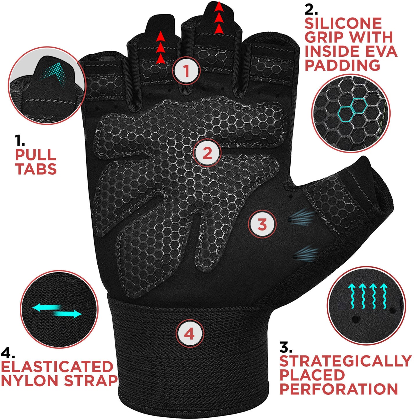 RDXGuantes de Levantamiento de Pesas RDX - Weight Lifting