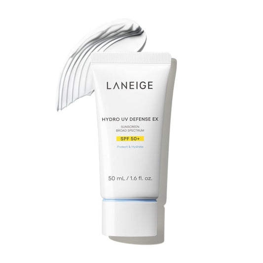 LANEIGE Protector solar Hydro UV Defense SPF 50+: hipoalergénico y dermatólogo, protección solar coreana de amplio espectro sin yeso blanco