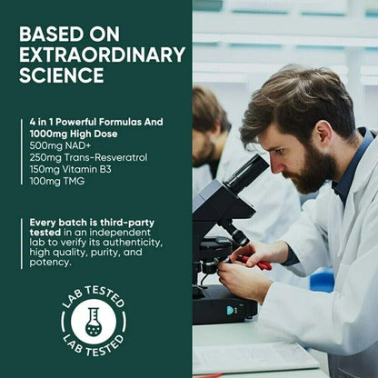 NAD+ 1000mg con Resveratrol (120 cápsulas) | Fórmula Bioactiva Antioxidante