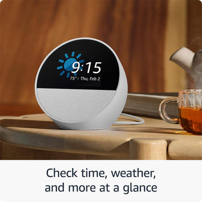 Echo Spot (Último modelo) – Reloj despertador inteligente con Alexa y gran sonido – Color Ocean Blue