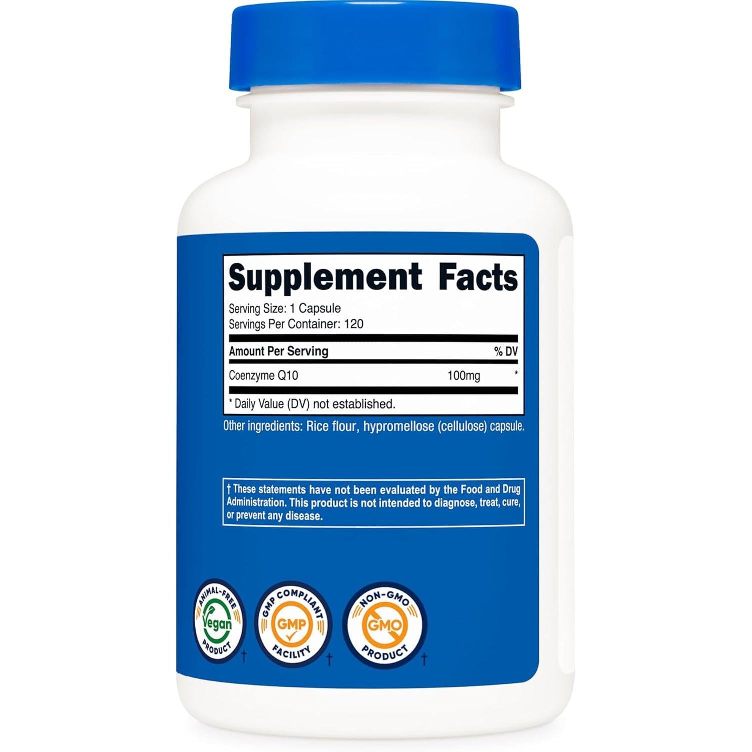 Nutricost CoQ10 100mg - 120 Capsules Vegetarianas