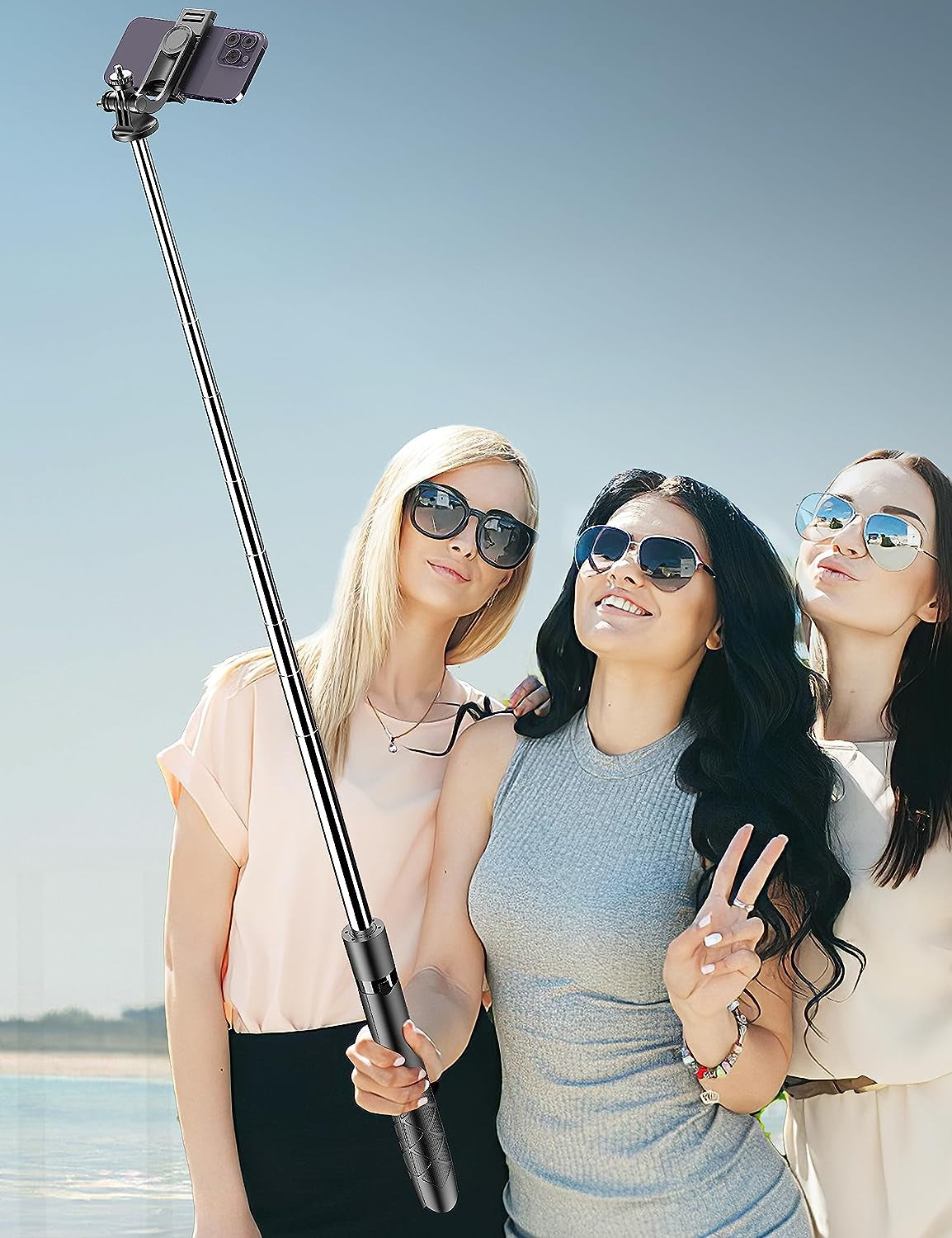 Trípode + Selfie Stick 2-en-1 de 71" con Control Remoto | Rotación 360° | Compatible iPhone/Android y Cámaras (Rosca 1/4")