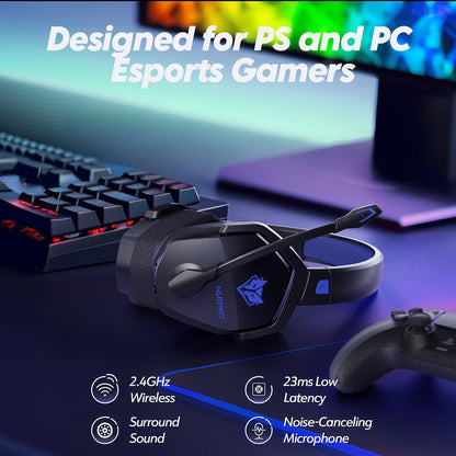 NUBWO G06 – Auriculares Gamer Inalámbricos Dual con Micrófono, Batería de Larga Duración y Sonido Preciso