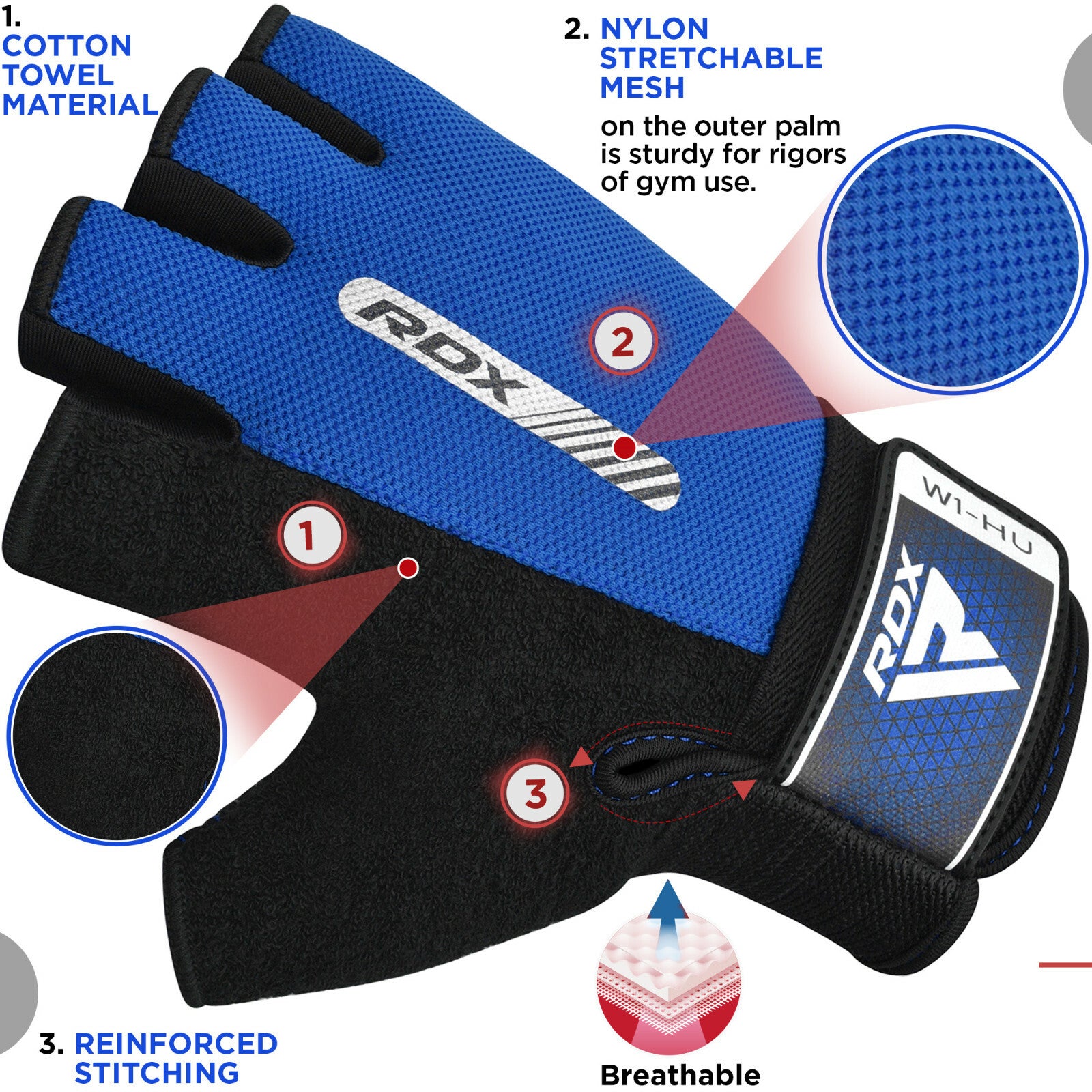 RDXGuantes de Levantamiento de Pesas RDX - Weight Lifting