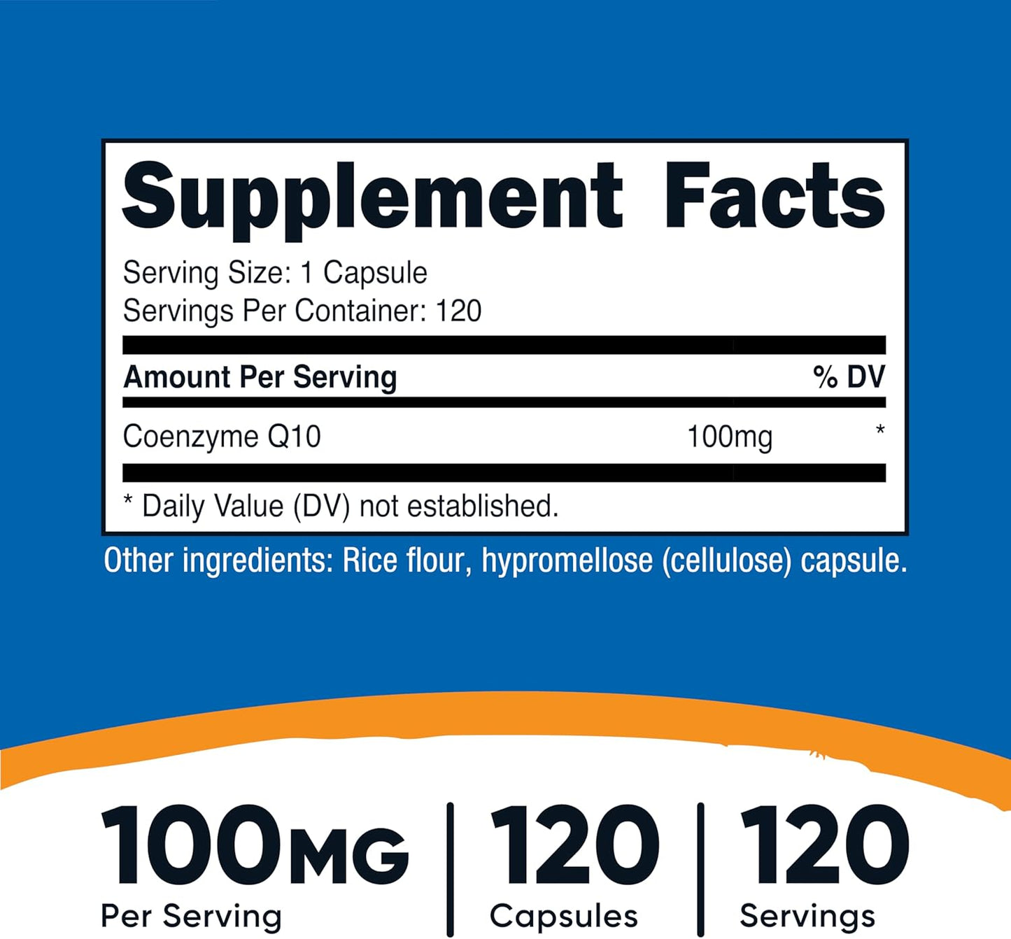 Nutricost CoQ10 100mg - 120 Capsules Vegetarianas