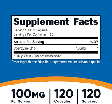 Nutricost CoQ10 100mg - 120 Capsules Vegetarianas