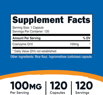 Nutricost CoQ10 100mg - 120 Capsules Vegetarianas