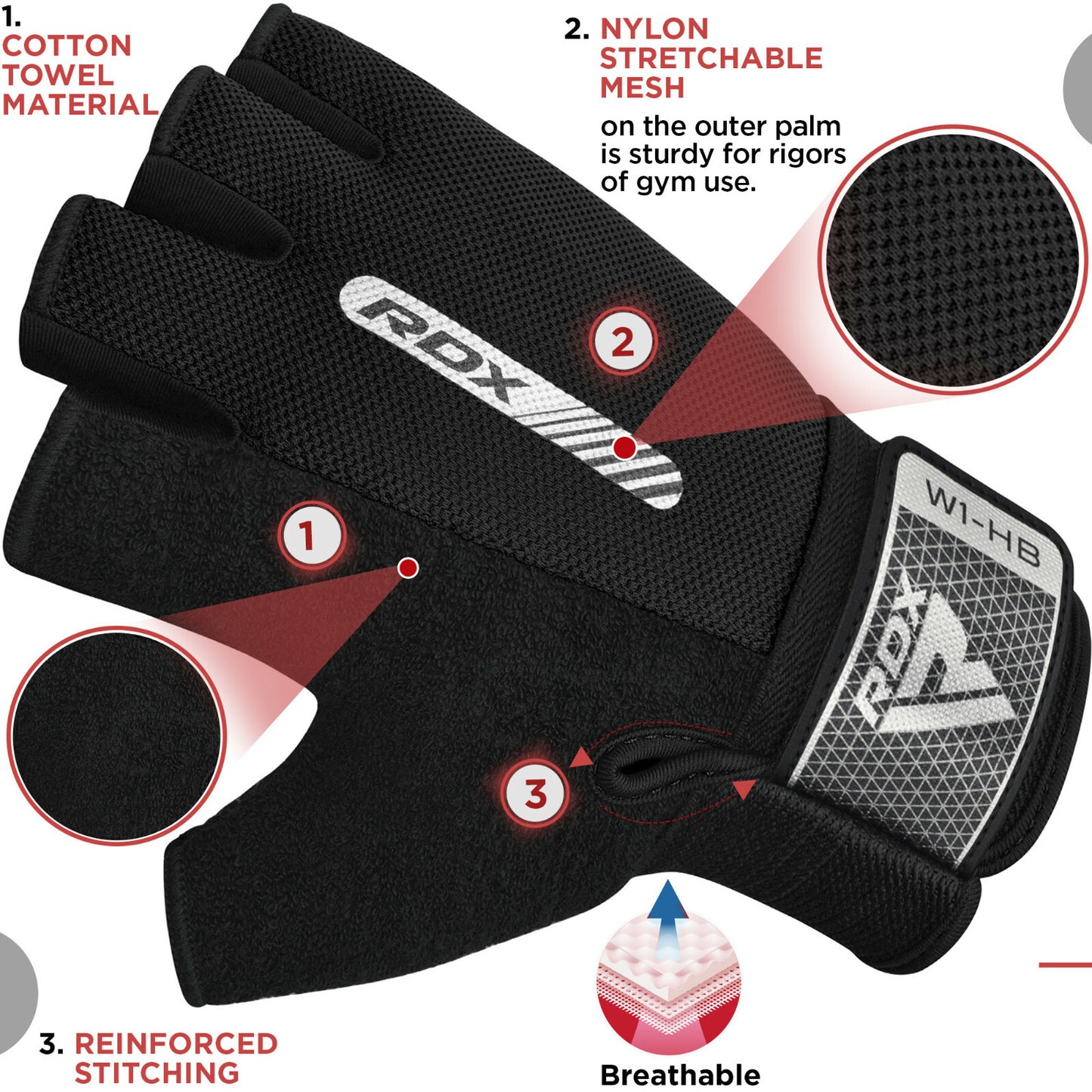 RDXGuantes de Levantamiento de Pesas RDX - Weight Lifting