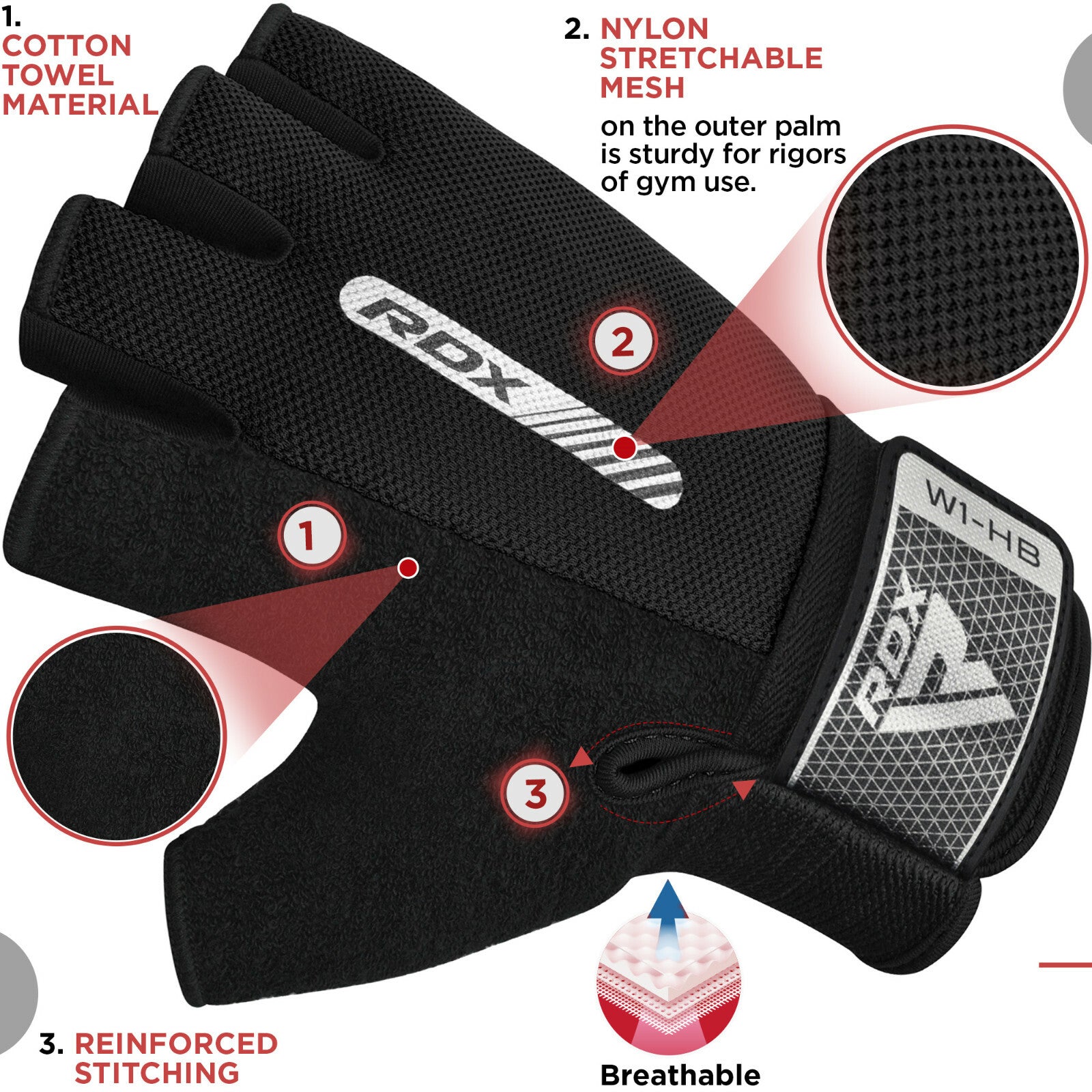 RDXGuantes de Levantamiento de Pesas RDX - Weight Lifting