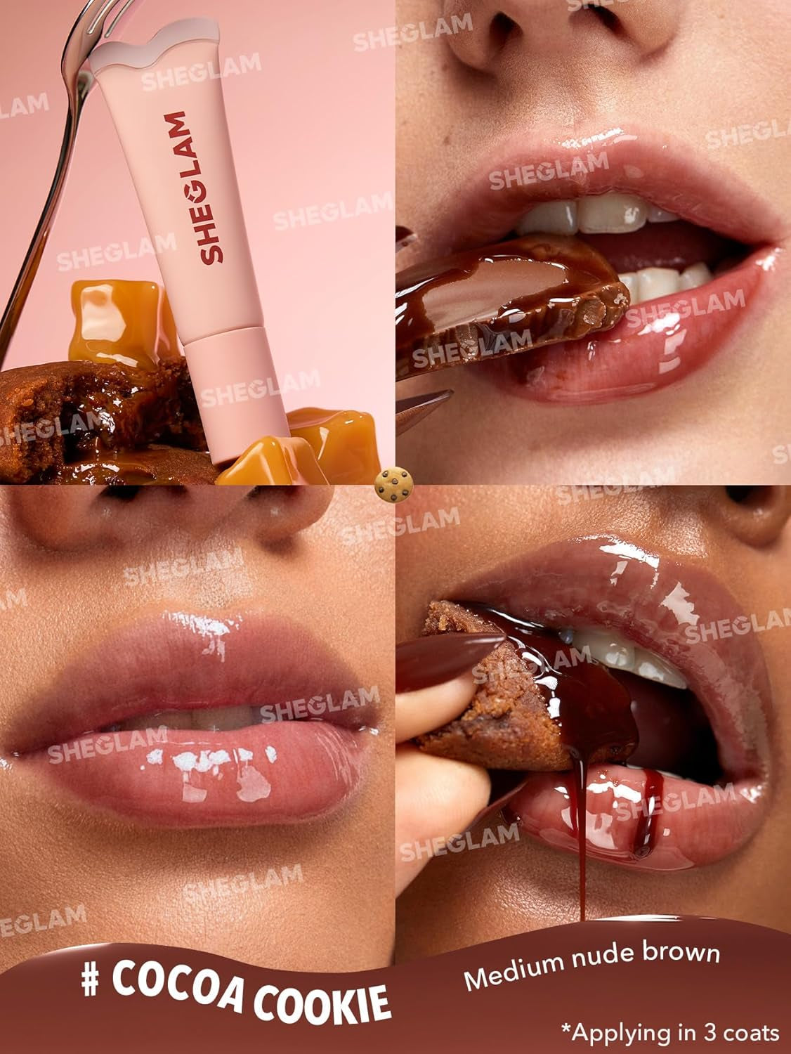Brillo de labios hidratante | Larga duración | Impermeable | Para rellenar labios | Color Galleta de cacao