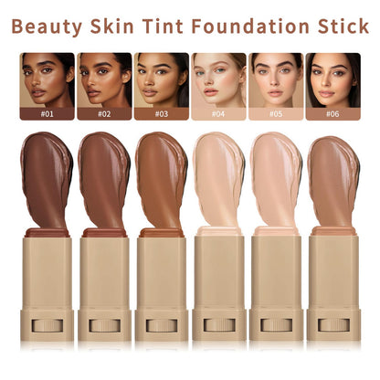 Foundation Stick - Skin Tint & Contour Stick, Serum-Boosted Beauty Balm, Buildable Coverage, Natural Finish, Long-Lasting Wear, for Many Skin Tones (03#)