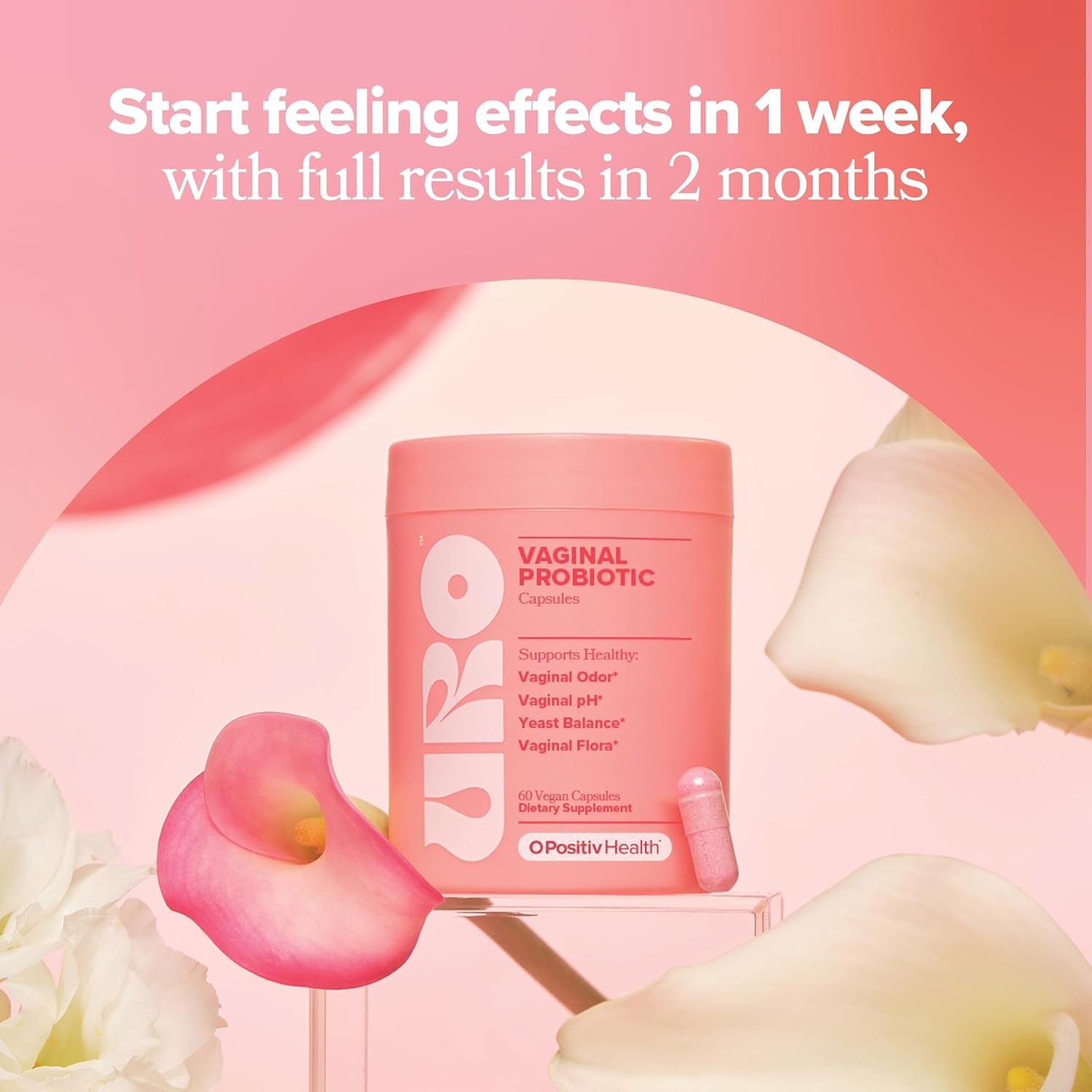 URO Probióticos Vaginales con Prebióticos – pH Balanceado, Flora Vaginal Sana y Control del Olor | 60 cápsulas (30 días) | 