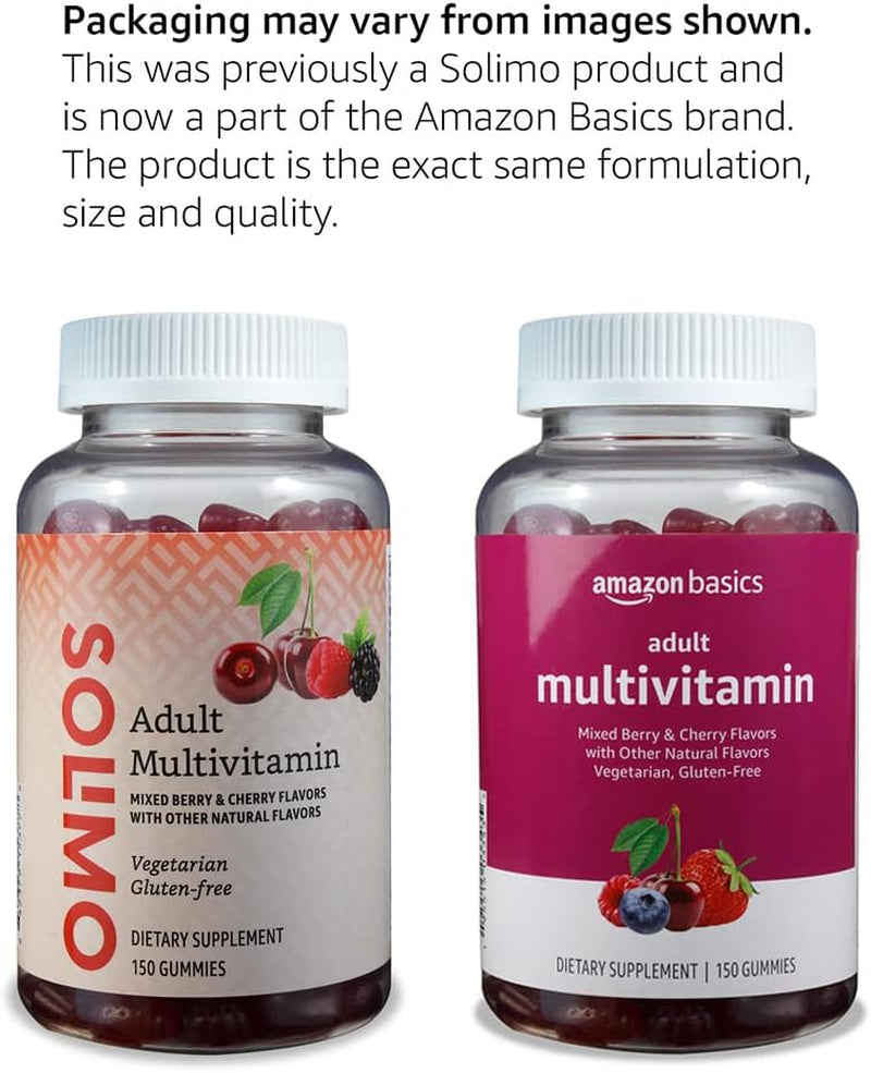 Gomitas Multivitamínicas para Adultos, 150 uds (75 días) – Sabor Frutos Rojos & Cereza | Amazon Basics (antes Solimo)