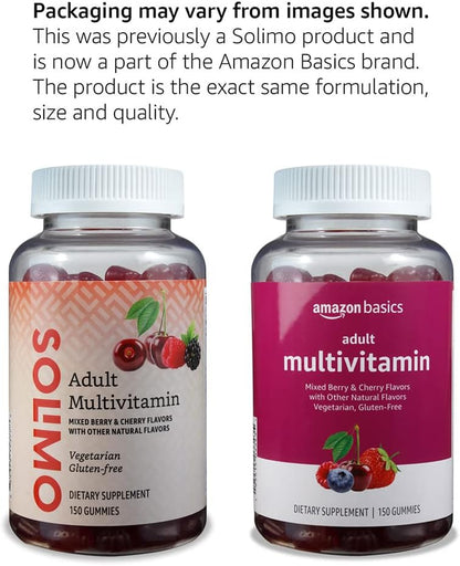 Gomitas Multivitamínicas para Adultos, 150 uds (75 días) – Sabor Frutos Rojos & Cereza | Amazon Basics (antes Solimo)